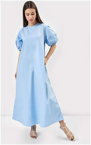 Платье женское макси с рукавами-фонариками в голубом цвете Mark Formelle / 103166954