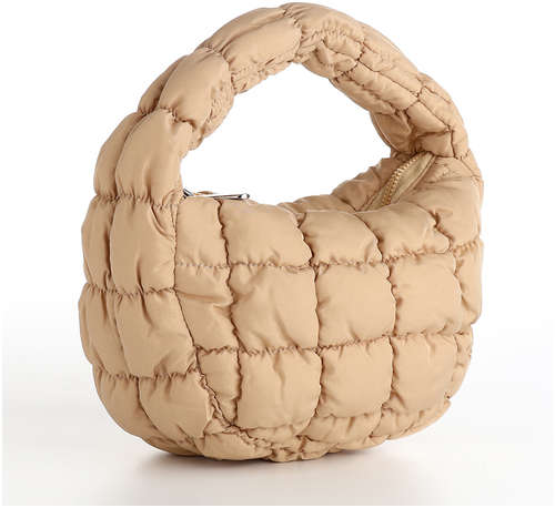 Сумка молодежная на молнии, цвет бежевый 103201866