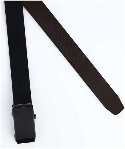 Ремень мужской, ширина 3,5 см, пряжка автомат, цвет черный / 103202655 - вид 2