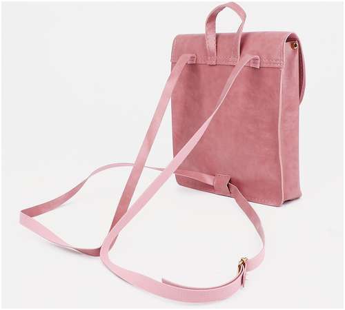Мини-рюкзак из искусственной кожи на магните, цвет розовый / 103128041 - вид 2