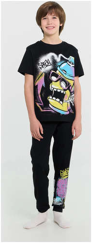 Пижама для мальчиков черная с принтом Mark Formelle 103219595