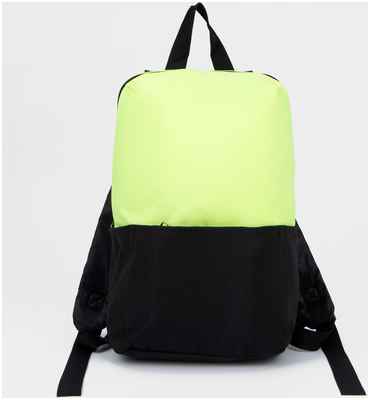 Рюкзак школьный текстильный с карманом, цвет желтый/черный, 22х13х30 см NAZAMOK / 10316896