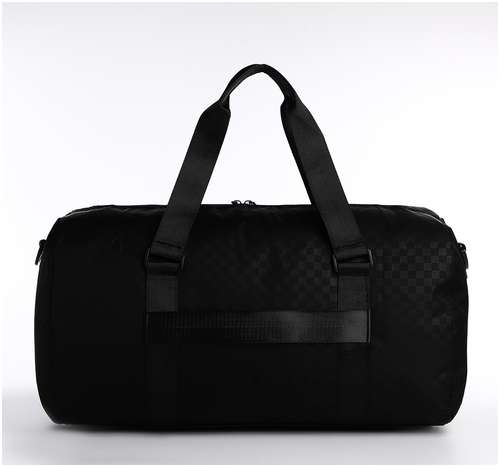 Сумка дорожная на молнии, наружный карман, держатель для чемодана, длинный ремень, цвет черный / 103157112 - вид 2