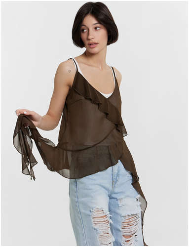 Топ женский полупрозрачный коричневый Mark Formelle 103235025