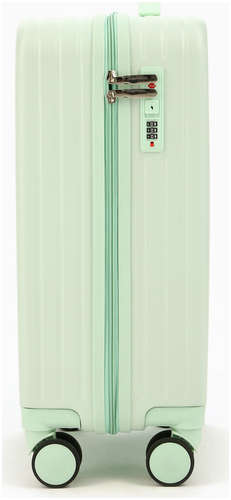 Чемодан на колесах маленький 44 л (s), на молнии, кодовый замок, 4 колеса, светло-зеленый / 103236749 - вид 2