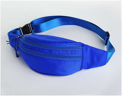 Поясная сумка на молнии, 2 кармана, цвет синий 103178101