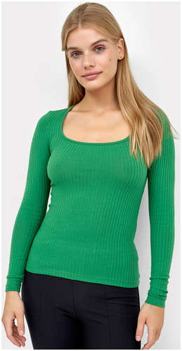Джемпер женский в рубчик зеленого цвета Mark Formelle 103168453
