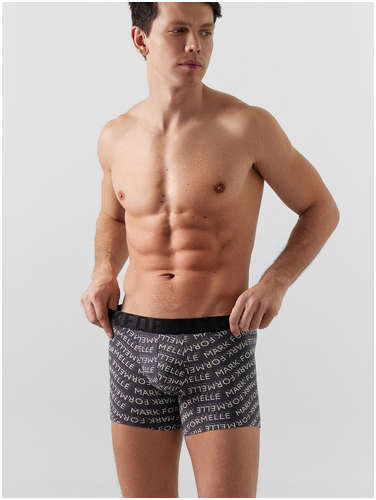 Трусы боксеры мужские с серые принтом Mark Formelle 103221529