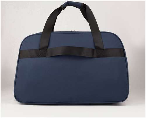 Сумка дорожная на молнии, 2 наружных кармана, держатель для чемодана, длинный ремень, цвет синий / 103134687 - вид 2