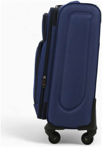 Чемодан на колесах маленький 45 л (s), на молнии, кодовый замок, 4 колеса, синий / 103242022 - вид 2