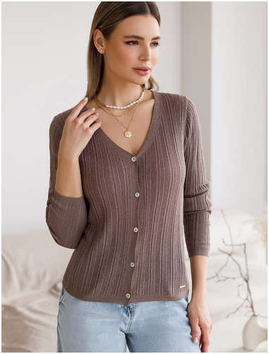 Кардиган кофейный VILATTE 103232008