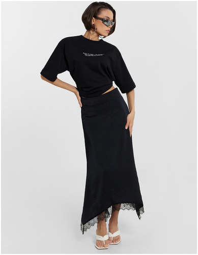 Юбка mark formelle x ольга бузова черная с кружевными деталями / 103235863 - вид 2