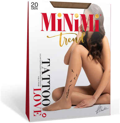 Колготки жен.mini tattoo love 20 daino-nero MINIMI 10395226