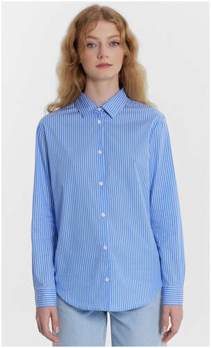 Рубашка женская синяя в полоску Mark Formelle / 103237043 - вид 2