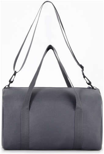 Сумка дорожная на молнии textura, с подкладкой, длинный ремень, маленький размер, серая / 103222993 - вид 2