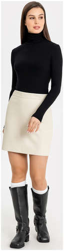 Черный прилегающий джемпер с воротником-стойкой Mark Formelle / 103240249 - вид 2