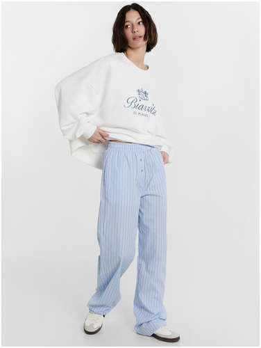 Брюки женские голубые в полоску Mark Formelle 103234926