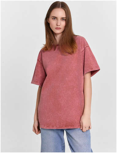 Футболка женская оверсайз терракотовая с обработкой эйсид Mark Formelle / 103233444 - вид 2