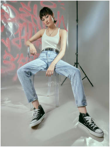 Джинсы женские голубые Mark Formelle / 103227039 - вид 2