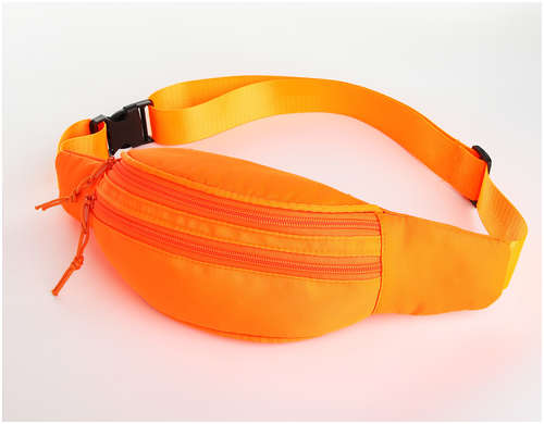 Поясная сумка на молнии, 2 кармана, цвет оранжевый / 103178109
