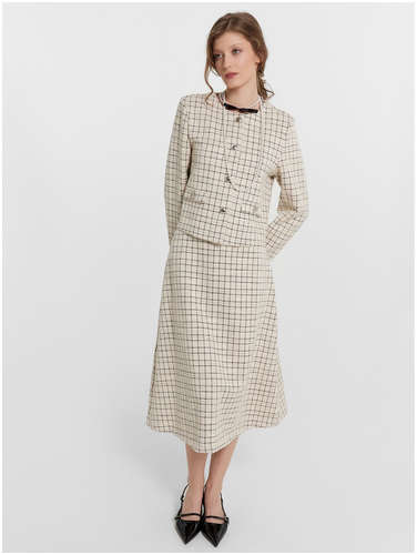 Юбка женская бежевая в клетку Mark Formelle 103227096