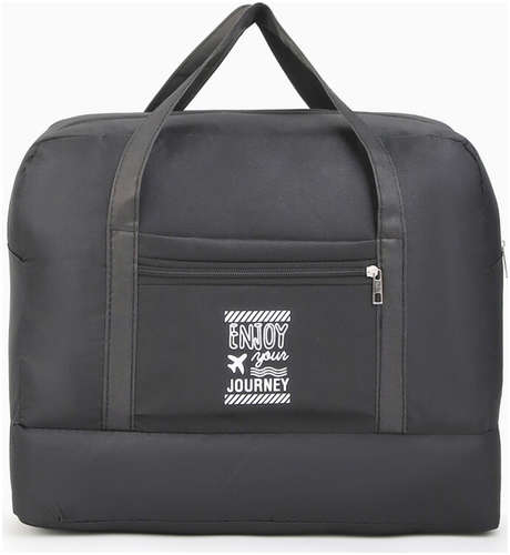 Сумка дорожная на молнии, отдел для обуви, наружный карман, держатель для чемодана, черная 103221867