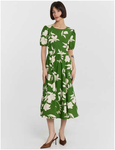 Платье женское зеленое с цветочным принтом Mark Formelle 103238899