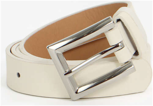 Ремень женский, ширина 2.3 см, пряжка металл, белый / 103241485 - вид 2