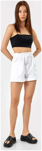 Свободные шорты мини с накладными карманами в белом цвете Mark Formelle / 103230615 - вид 2