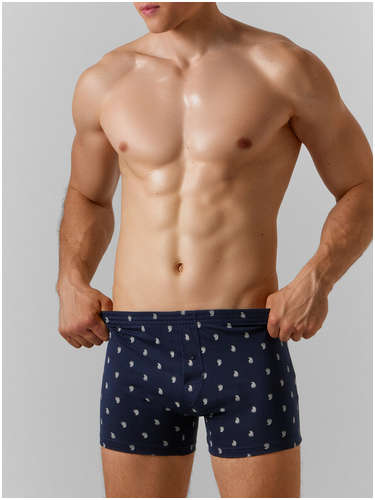 Трусы шорты мужские синие с принтом Mark Formelle / 103229996 - вид 2