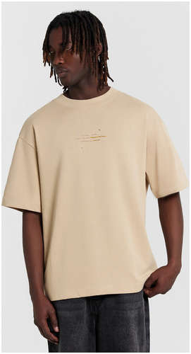 Футболка мужская бежевая с принтом надписью Mark Formelle / 103233220 - вид 2
