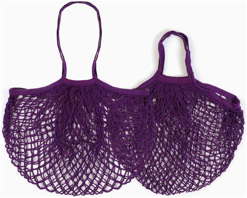 Набор 2 шт: сумка-авоська хозяйственная, клетка 1.5 см, фиолетовая TAKE IT EASY 103230644