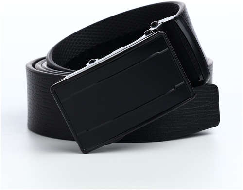 Ремень мужской, ширина 3,5 см, пряжка автомат, цвет черный / 103206065 - вид 2