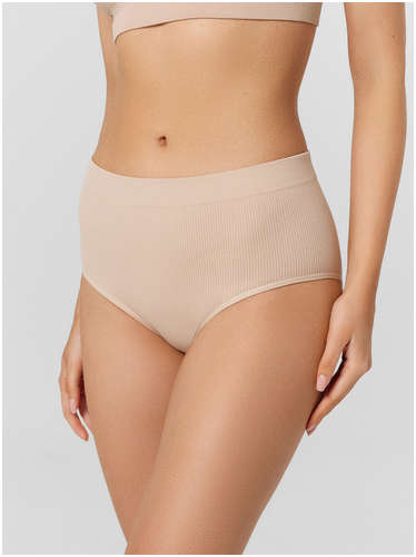 Трусы слипы женские бежевые с высокой посадкой Mark Formelle / 103224931 - вид 2