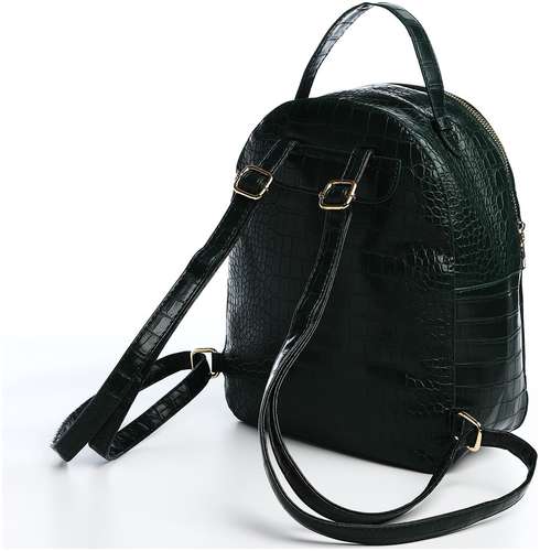 Рюкзак женский из искусственной кожи на молнии, 1 карман, цвет зеленый / 103152876 - вид 2