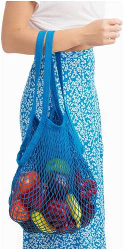 Сумка-авоська хозяйственная, клетка 1.5 см, синяя TAKE IT EASY 103240709