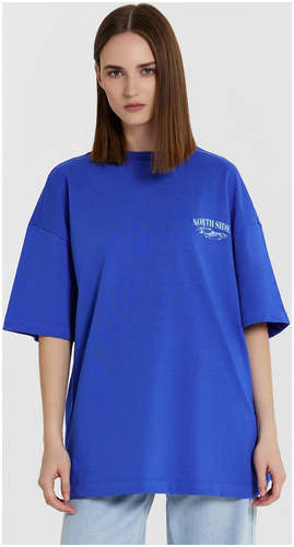 Футболка женская синяя с принтом и надписью Mark Formelle / 103234285 - вид 2