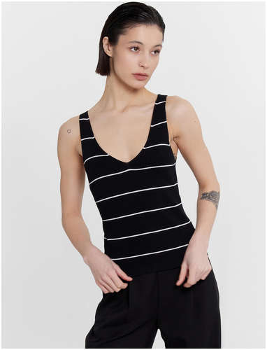 Топ женский черный в полоску Mark Formelle / 103227215 - вид 2