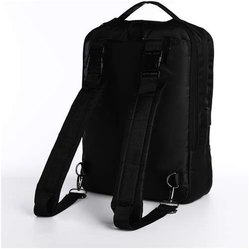 Рюкзак-сумка на молнии, 2 наружных кармана, цвет черный / 103163876 - вид 2