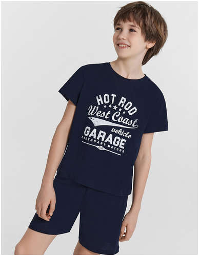 Комплект домашний для мальчиков синий с принтом Mark Formelle 103233853