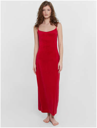 Платье домашнее женское красное велюровое Mark Formelle / 103223316 - вид 2