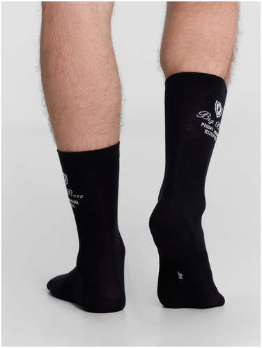 Носки мужские высокие черные с надписью Mark Formelle / 103223212 - вид 2