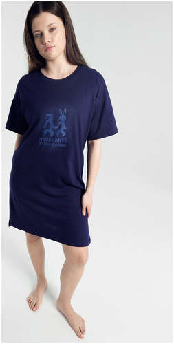 Сорочка ночная женская синяя с печатью Mark Formelle / 103184188 - вид 2