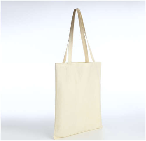 Шопер без застежки, из текстиля, цвет молочный 103206139