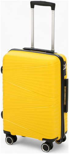 Чемодан на колесах маленький 44 л (s), на молнии, кодовый замок, 4 колеса, желтый 103242010