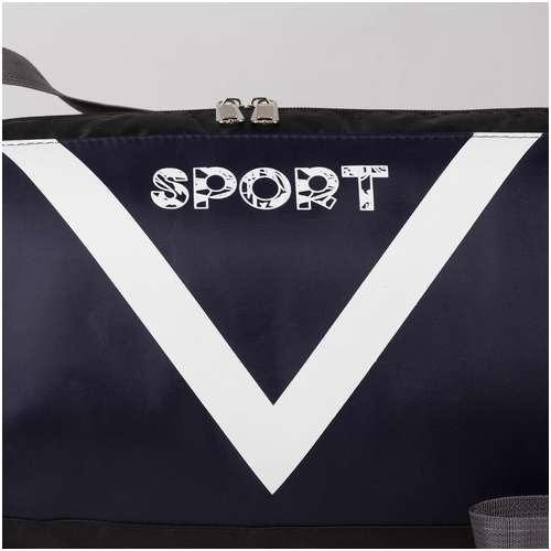 Сумка спортивная на молнии, боковой карман/сетка, регулируемый ремень, маленький размер, темно-синяя / 103156553 - вид 2