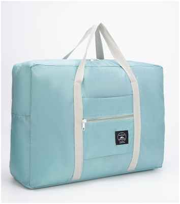 Сумка дорожная на молнии, наружный карман, держатель для чемодана, голубая / 10390777 - вид 2
