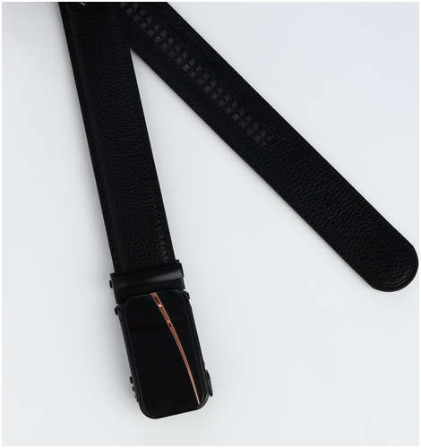 Ремень мужской, ширина 3,5 см, пряжка автомат, цвет черный / 103202149 - вид 2