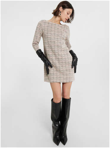 Платье женское бежевое с принтом Mark Formelle / 103218451 - вид 2