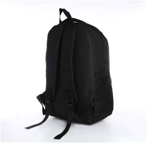 Рюкзак молодежный из текстиля на молнии, 4 кармана, цвет черный / 103172802 - вид 2